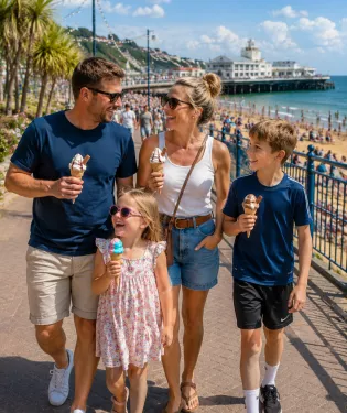 Family at beach
